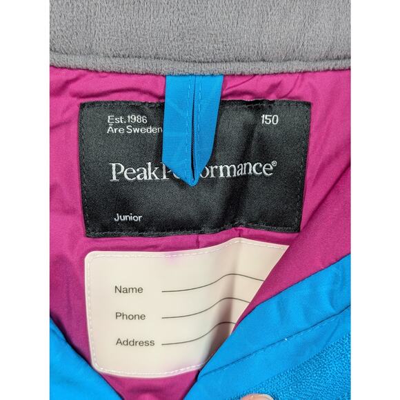 Peak Performance Snow Pants Ski Snowboard Size Junior Size 150 Blue Pink - Picture 2 of 9